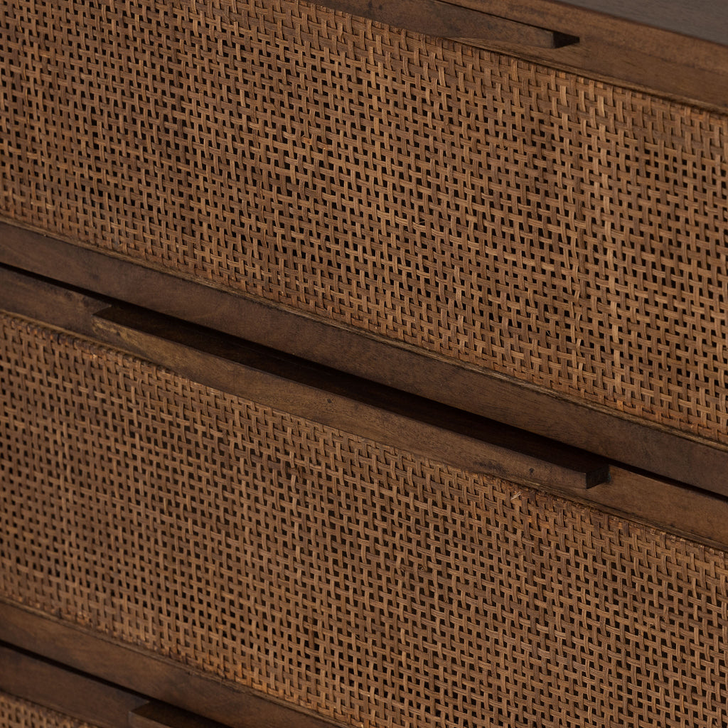 Commode Four Hands Sydney à 6 tiroirs, finition marron délavée