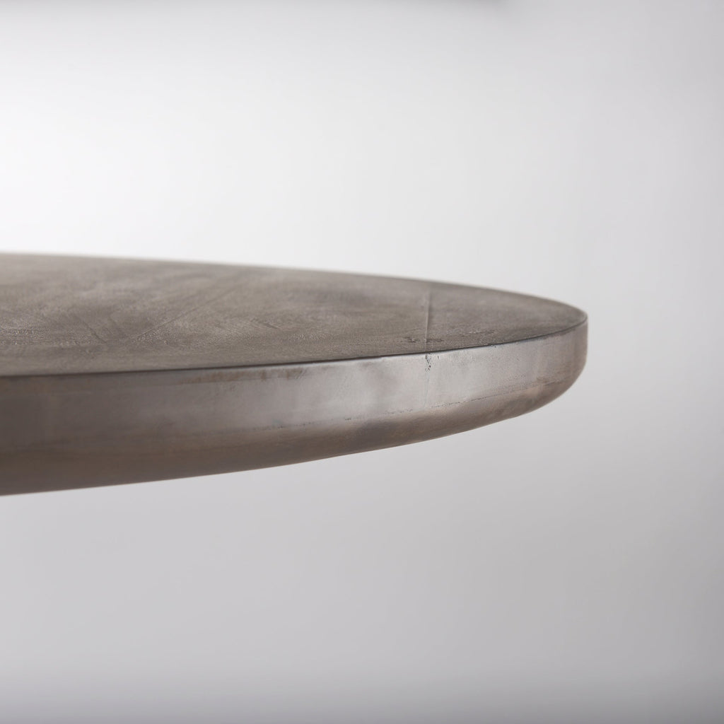 Table de salle à manger ronde cannelée Reece, marron foncé