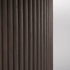 Table de salle à manger ronde cannelée Reece, marron foncé