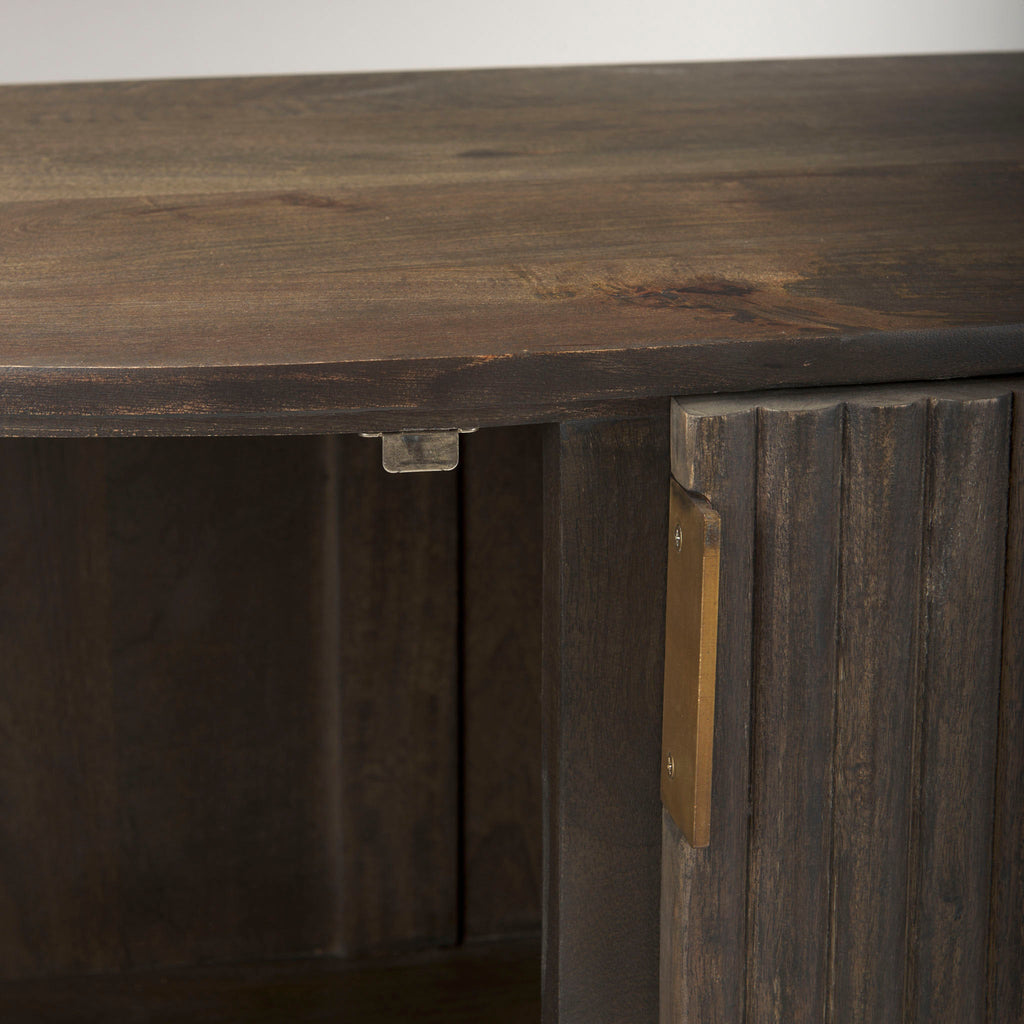 Armoire demi-lune cannelée Talia couleur moka