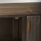 Armoire demi-lune cannelée Talia couleur moka