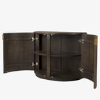 Armoire demi-lune cannelée Talia couleur moka