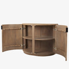 Armoire demi-lune cannelée Talia couleur naturelle