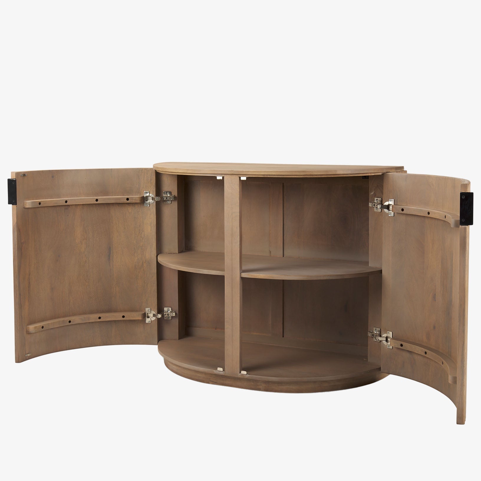 Armoire demi-lune cannelée Talia couleur naturelle