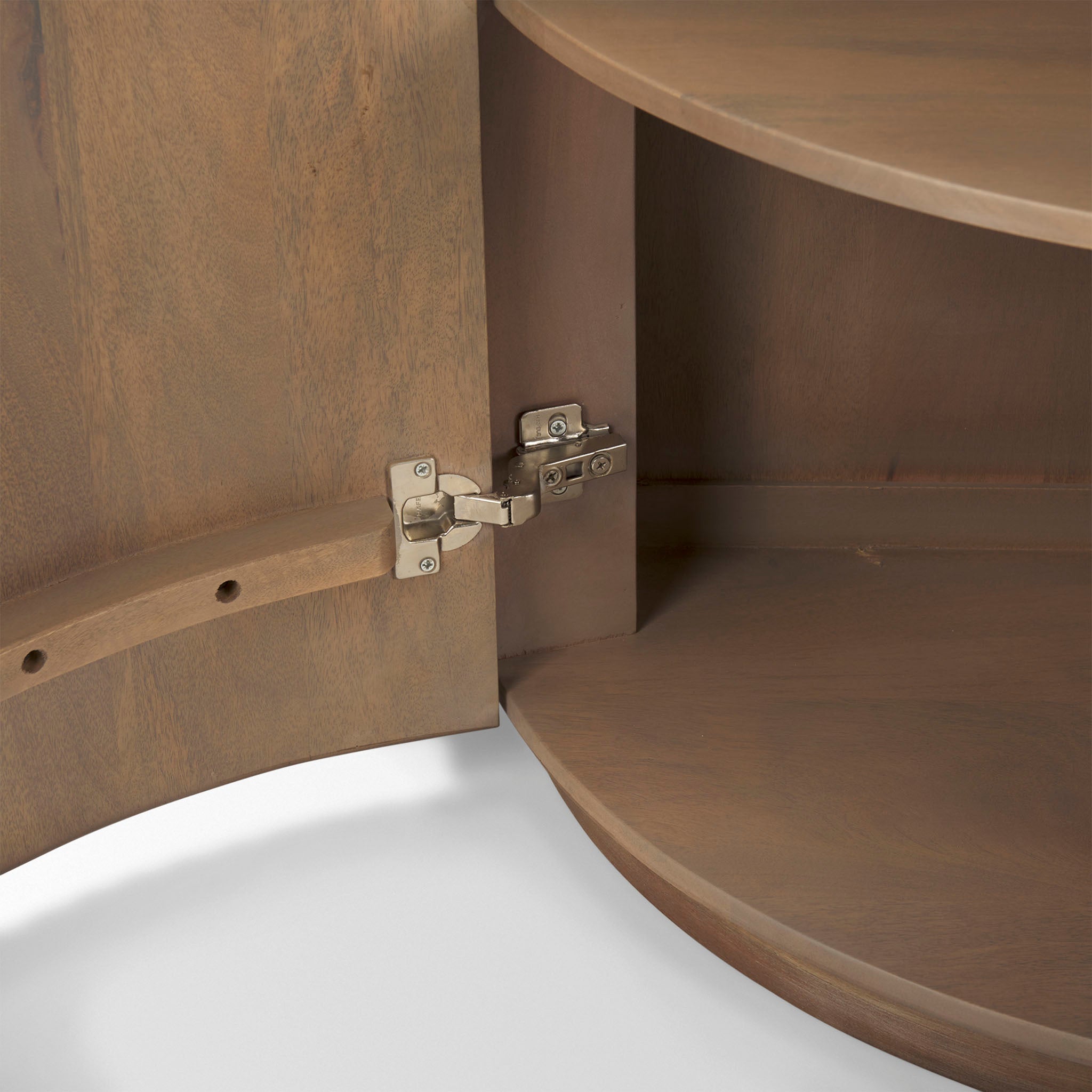 Armoire demi-lune cannelée Talia couleur naturelle