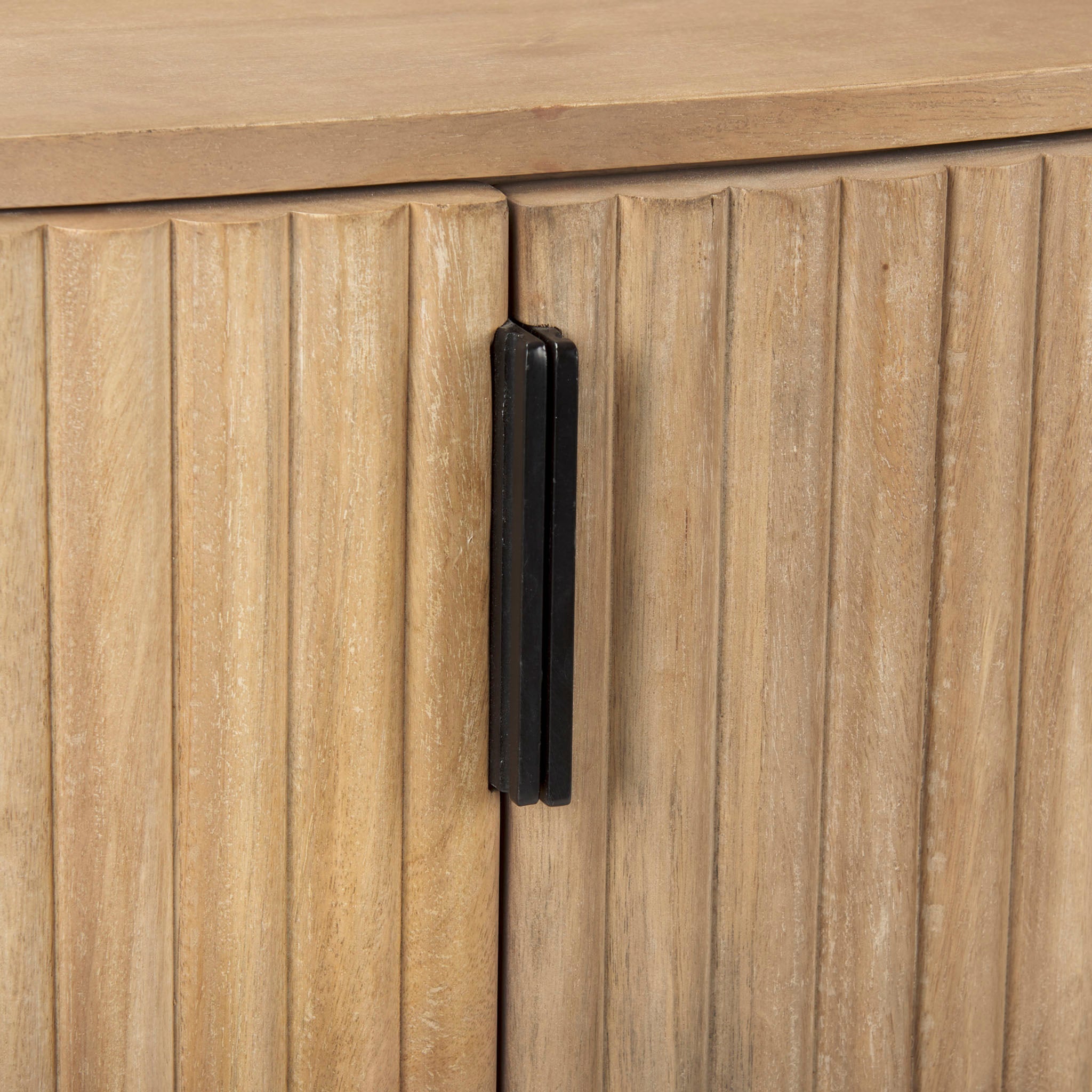 Armoire demi-lune cannelée Talia couleur naturelle