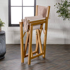 Chaise de réalisateur pliable d'extérieur Theo Classic en bois d'acacia, style milieu du siècle, avec dossier matelassé en losanges et coussin (lot de 2), par JONATHAN Y