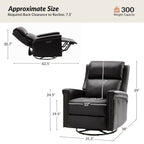 Ensemble de 2 fauteuils inclinables électriques pivotants et à bascule Tobias de style traditionnel par HULALA HOME