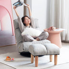 Ensemble fauteuil inclinable rembourré sans accoudoirs avec repose-pieds et appui-tête réglable