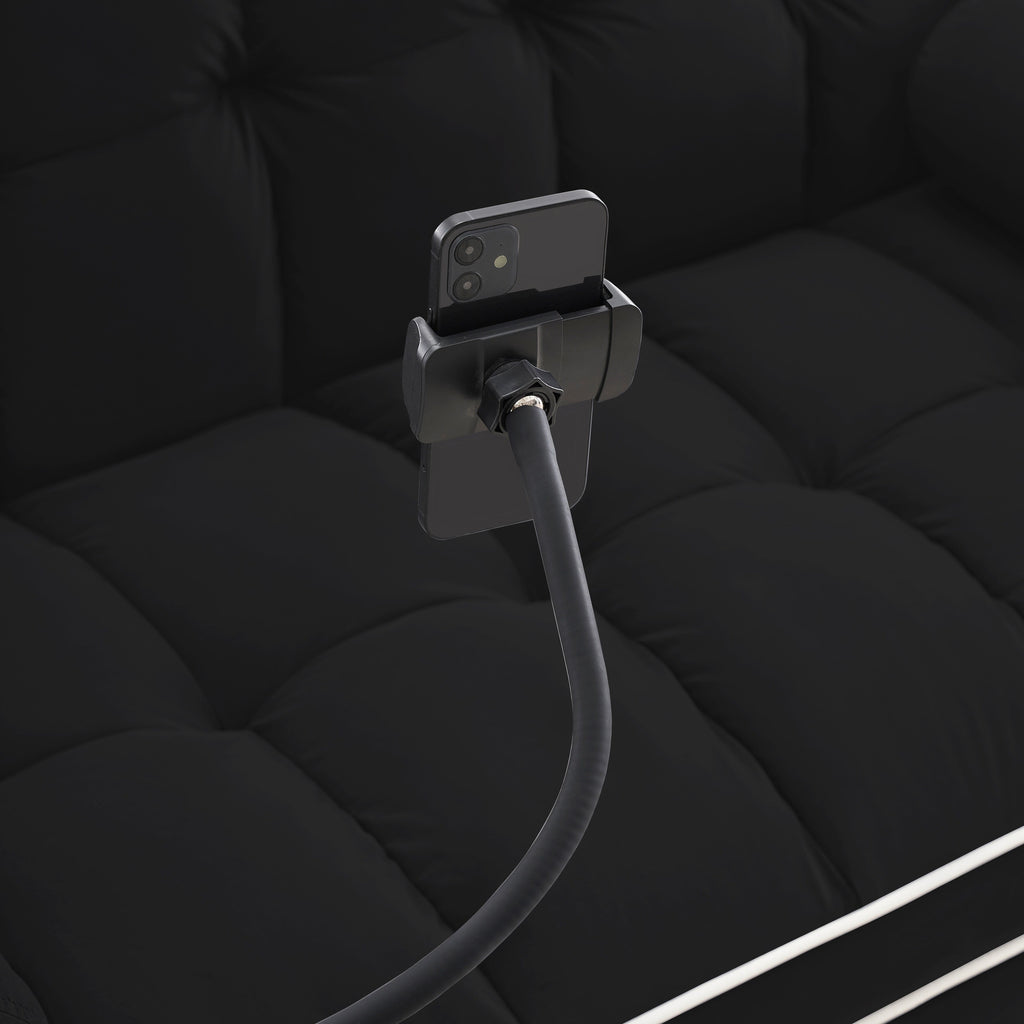 Canapé-lit convertible 2 places en velours de 140 cm avec lit gigogne, dossier inclinable, poches latérales et support pour téléphone