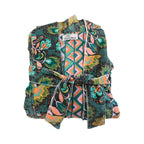 Peignoir en velours de coton imprimé Ingrid