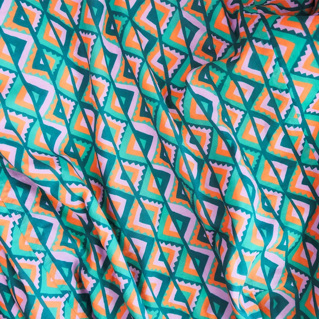 Peignoir en velours de coton imprimé Ingrid