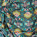 Peignoir en velours de coton imprimé Ingrid