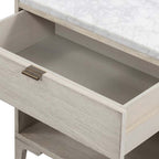 Table de chevet Viggo de Four Hands en marbre blanc italien