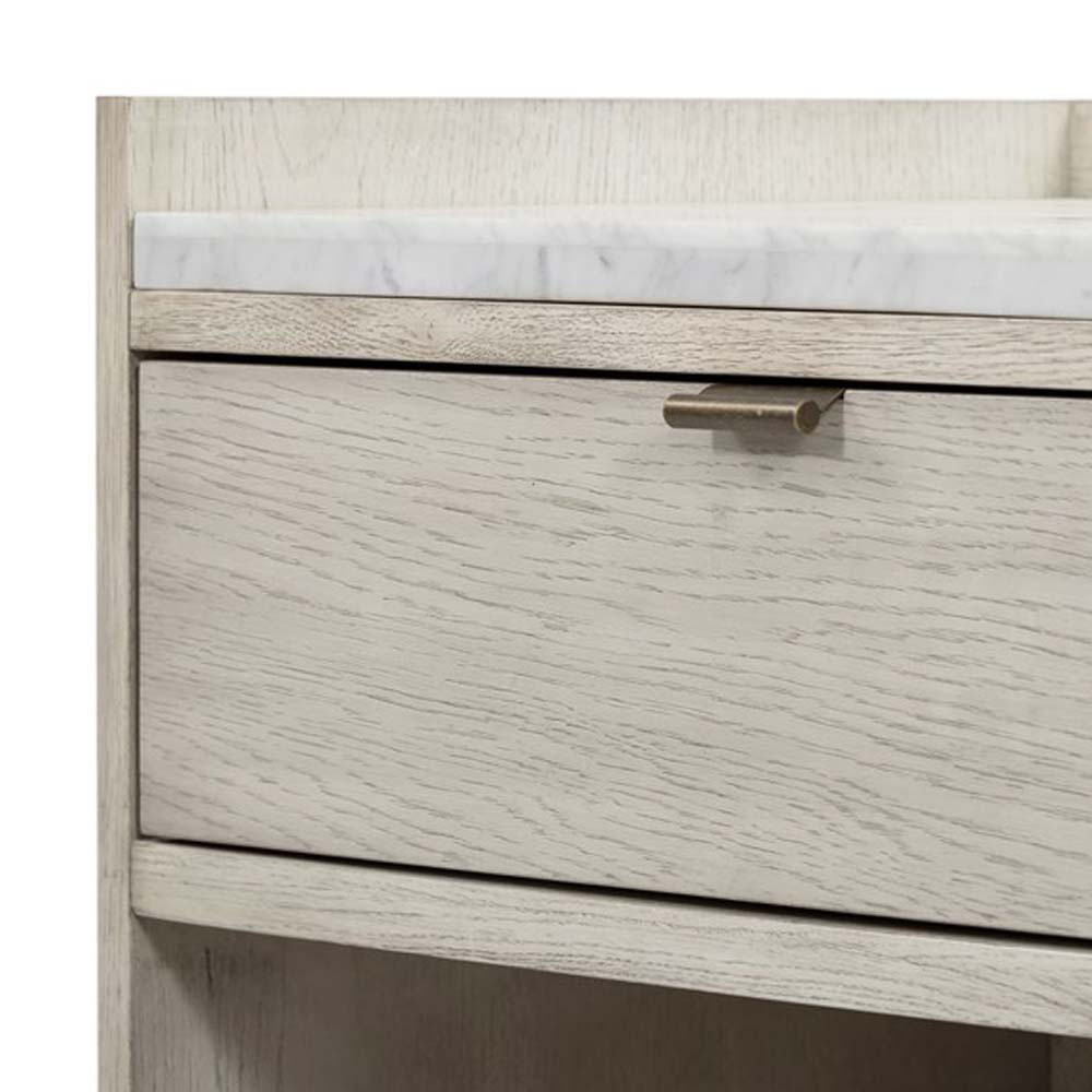 Table de chevet Viggo de Four Hands en marbre blanc italien