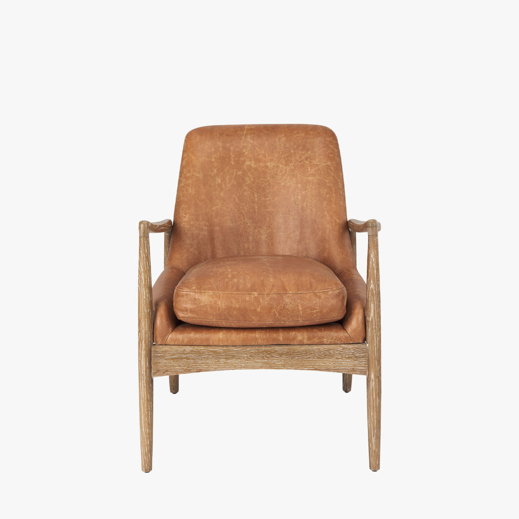 Fauteuil d'appoint Winston couleur cognac
