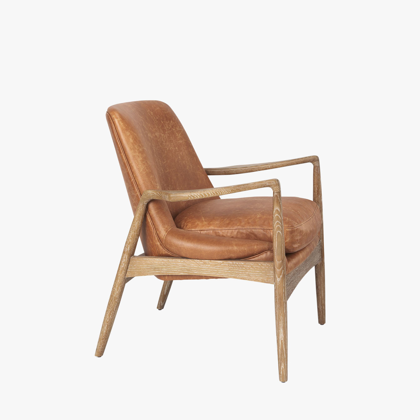 Fauteuil d'appoint Winston couleur cognac