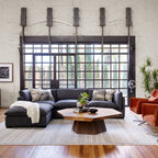 Canapé d'angle 3 pièces Four Hands Westwood avec pouf, coloris Bennett Charcoal