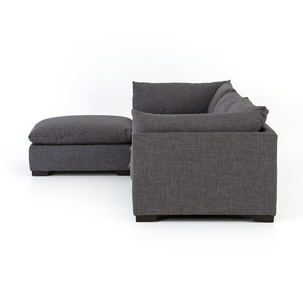 Canapé d'angle 3 pièces Four Hands Westwood avec pouf, coloris Bennett Charcoal