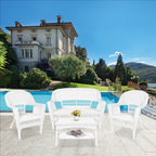 Ensemble de conversation 4 pièces en osier pour patio