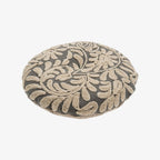 Coussin rond à fleurs sauvages gris