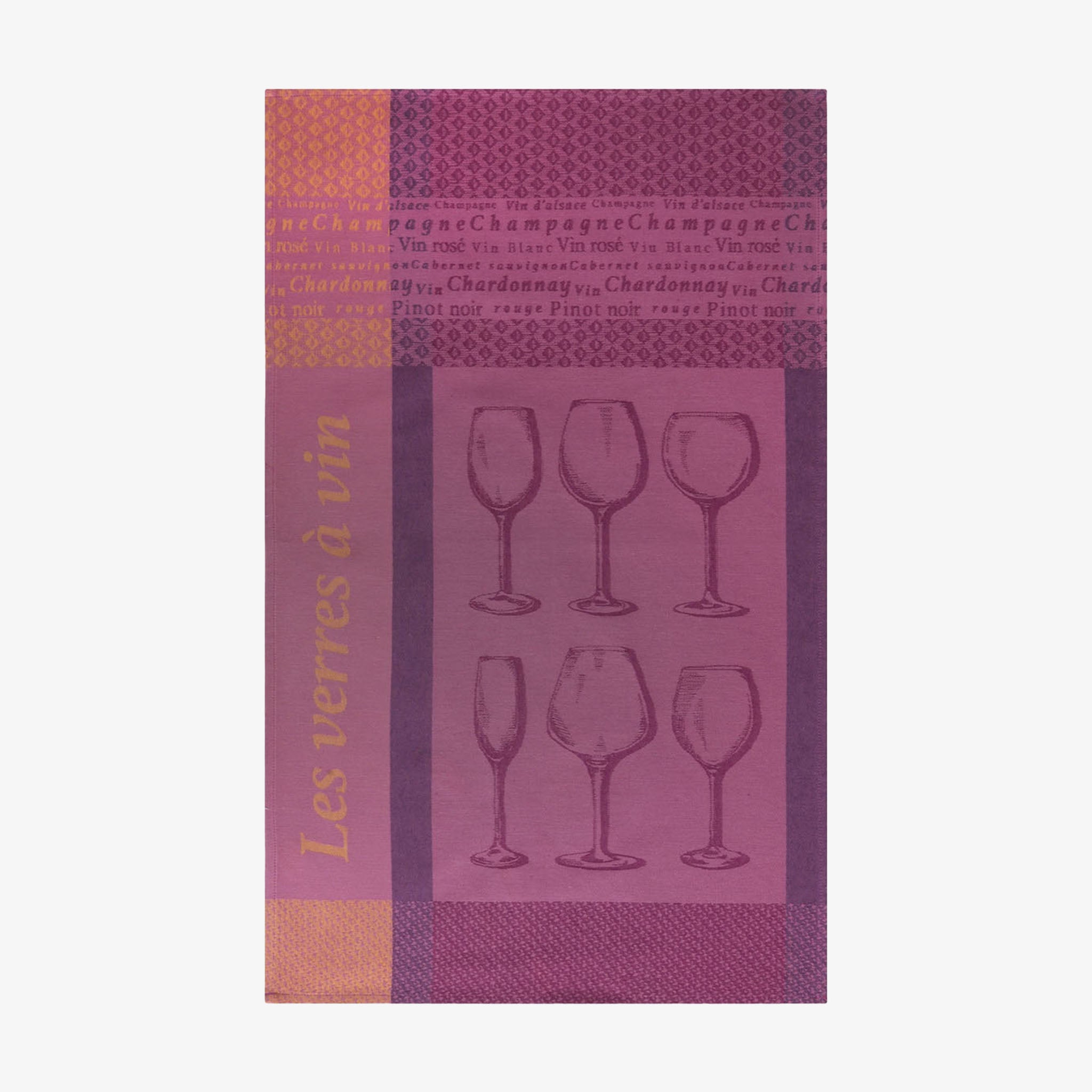 Torchon jacquard français rouge vin