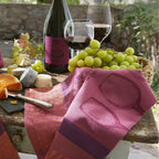 Torchon jacquard français rouge vin