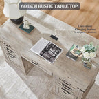 Bureau de direction style ferme, bureau en bois pour bureau à domicile, bureau d'ordinateur