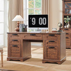 Bureau de direction style ferme, bureau en bois pour bureau à domicile, bureau d'ordinateur