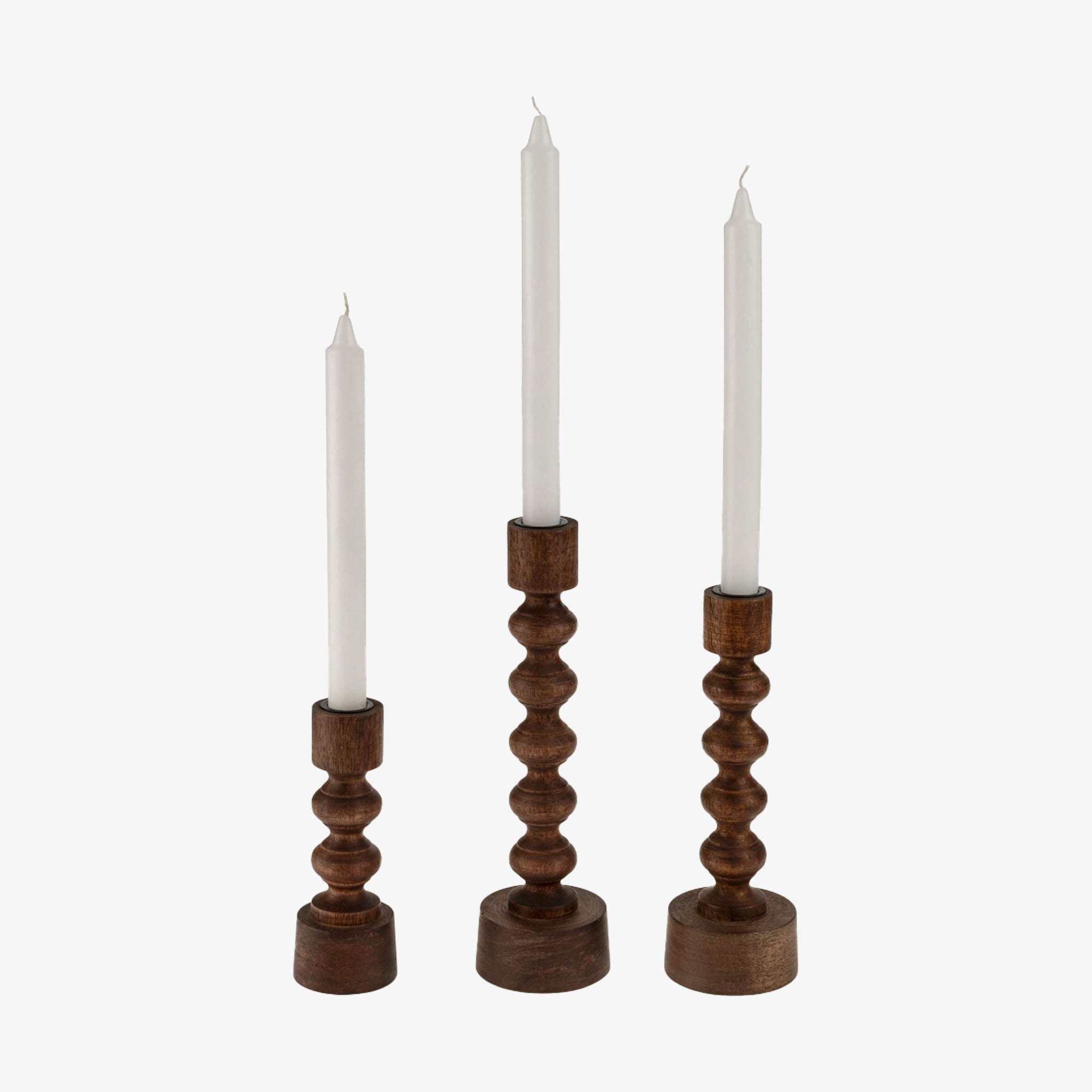 Porte-bougie en bois tressé