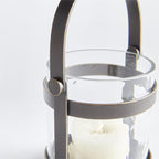 Bougeoir en verre et bronze Wyatt