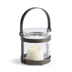 Bougeoir en verre et bronze Wyatt