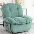 Fauteuil inclinable pivotant électrique XINMICS, fauteuil massant à bascule avec fonction chauffante, ports USB et USB-C et poche latérale