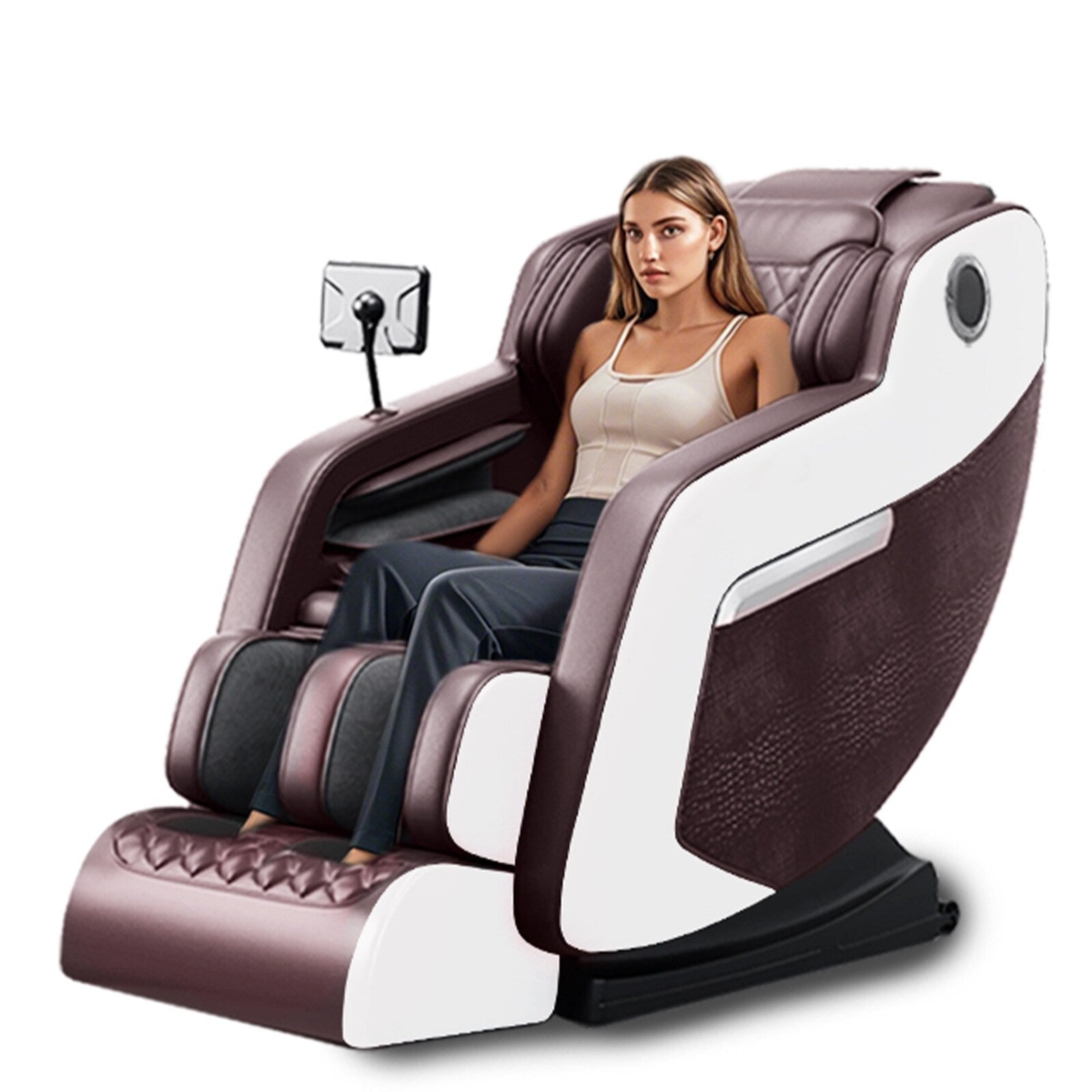 Fauteuil inclinable massant zéro gravité avec massage complet du corps, chauffage et audio Bluetooth intégré