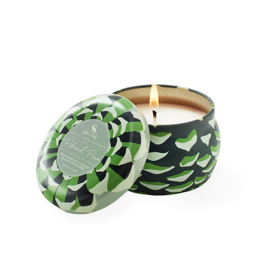 Bougie de soja Roland Pine en petite boîte