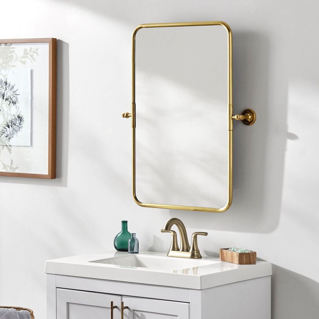 Miroir pivotant Burnish Accent en or antique