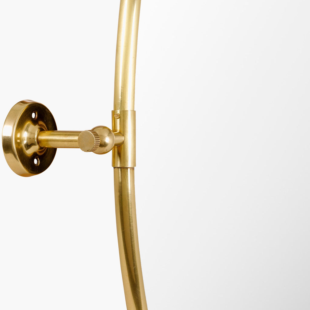 Miroir pivotant ovale à effet vieilli, finition or antique