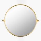 Miroir pivotant rond Burnish en or antique