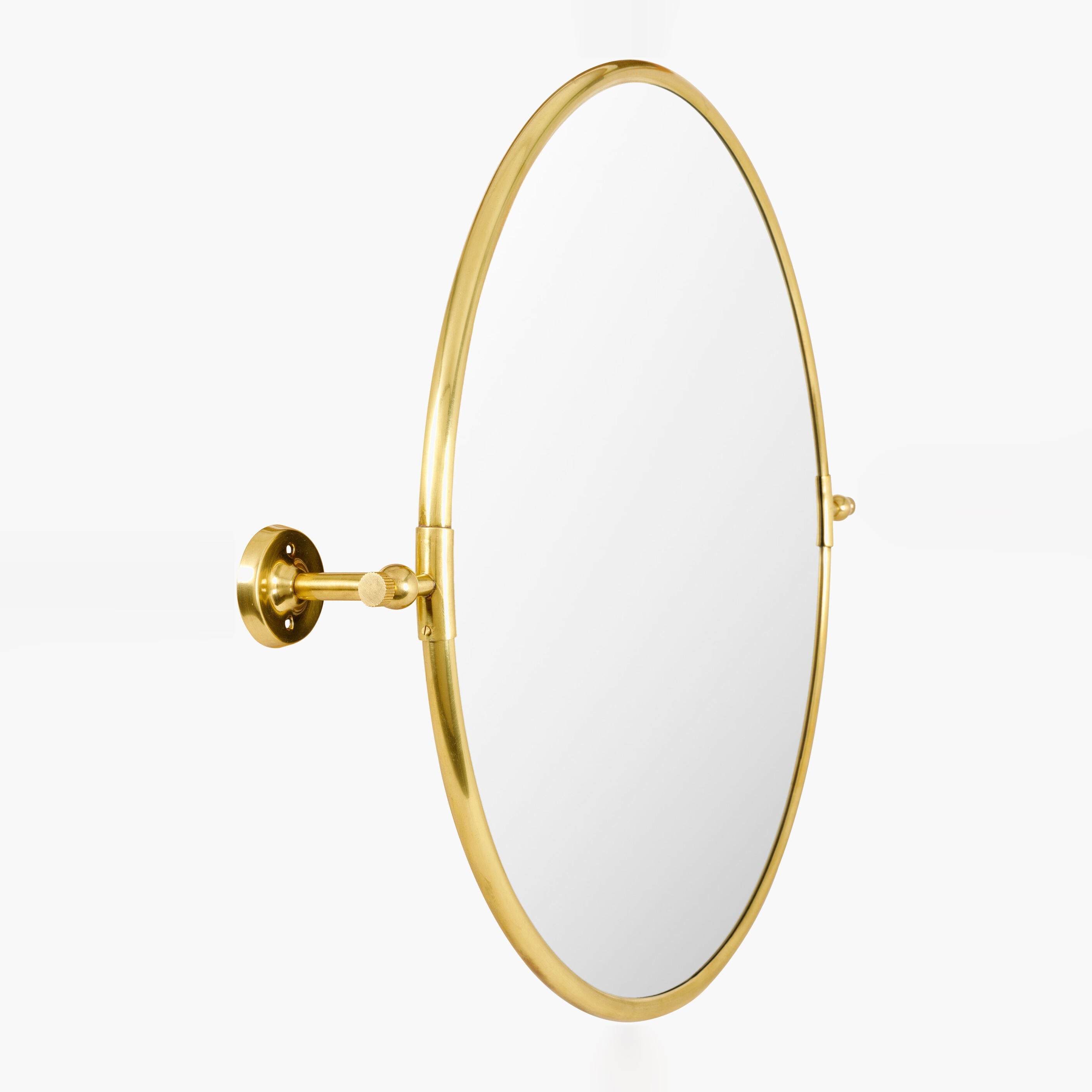 Miroir pivotant rond Burnish en or antique