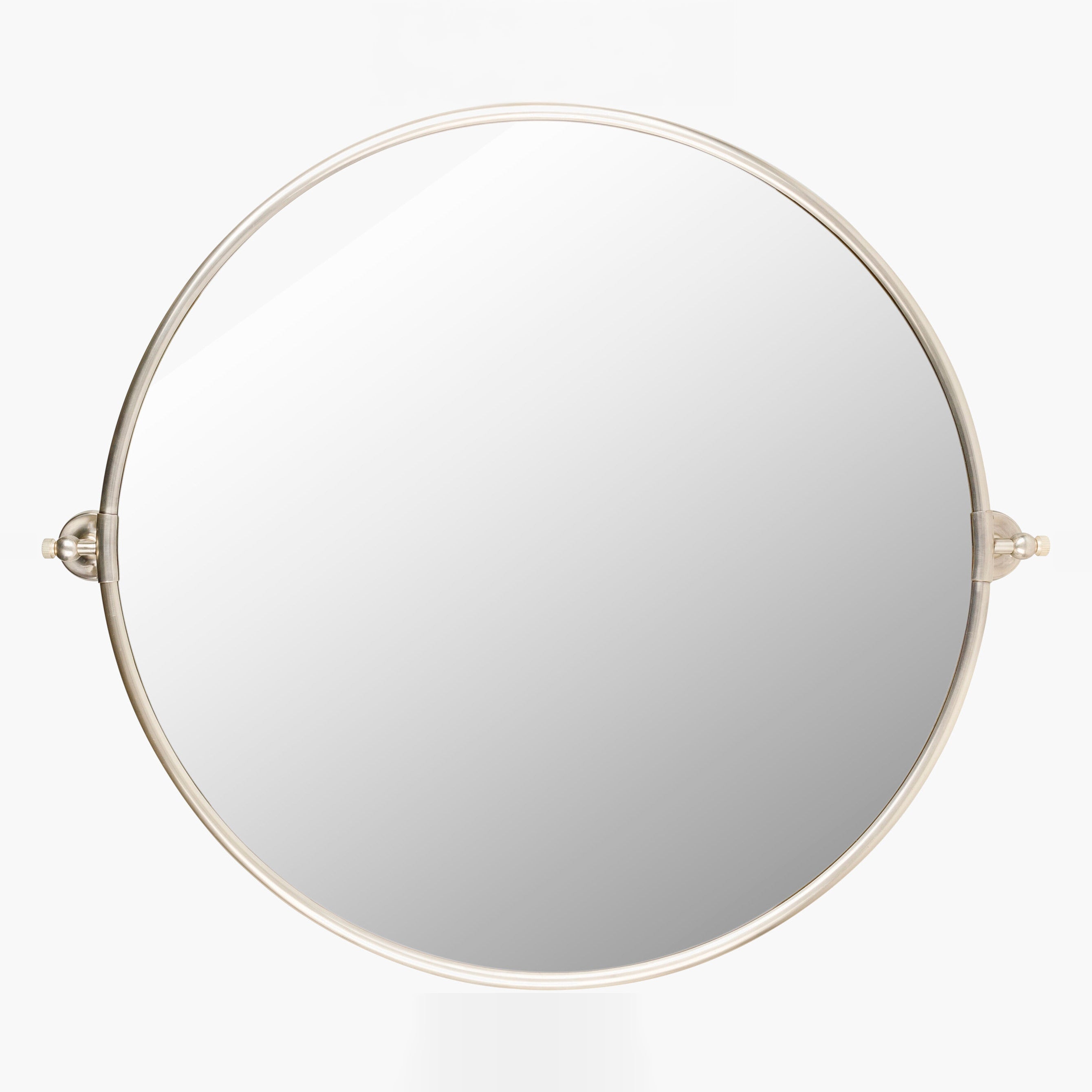 Miroir pivotant rond Burnish en argent vieilli