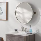 Miroir pivotant rond Burnish en argent vieilli