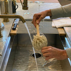 Brosse à vaisselle en crin de cheval naturel