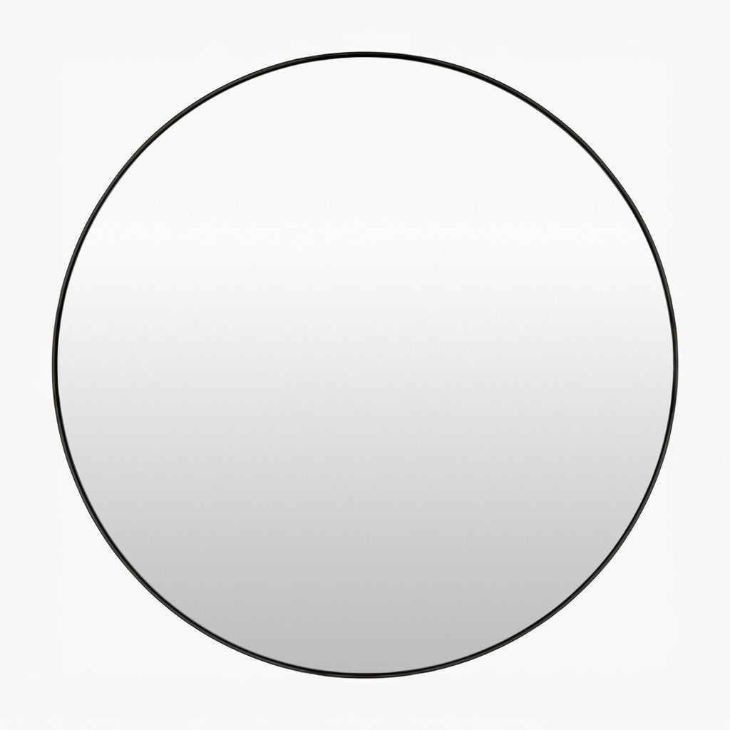 Miroir rond décoratif Carbondale en noir mat