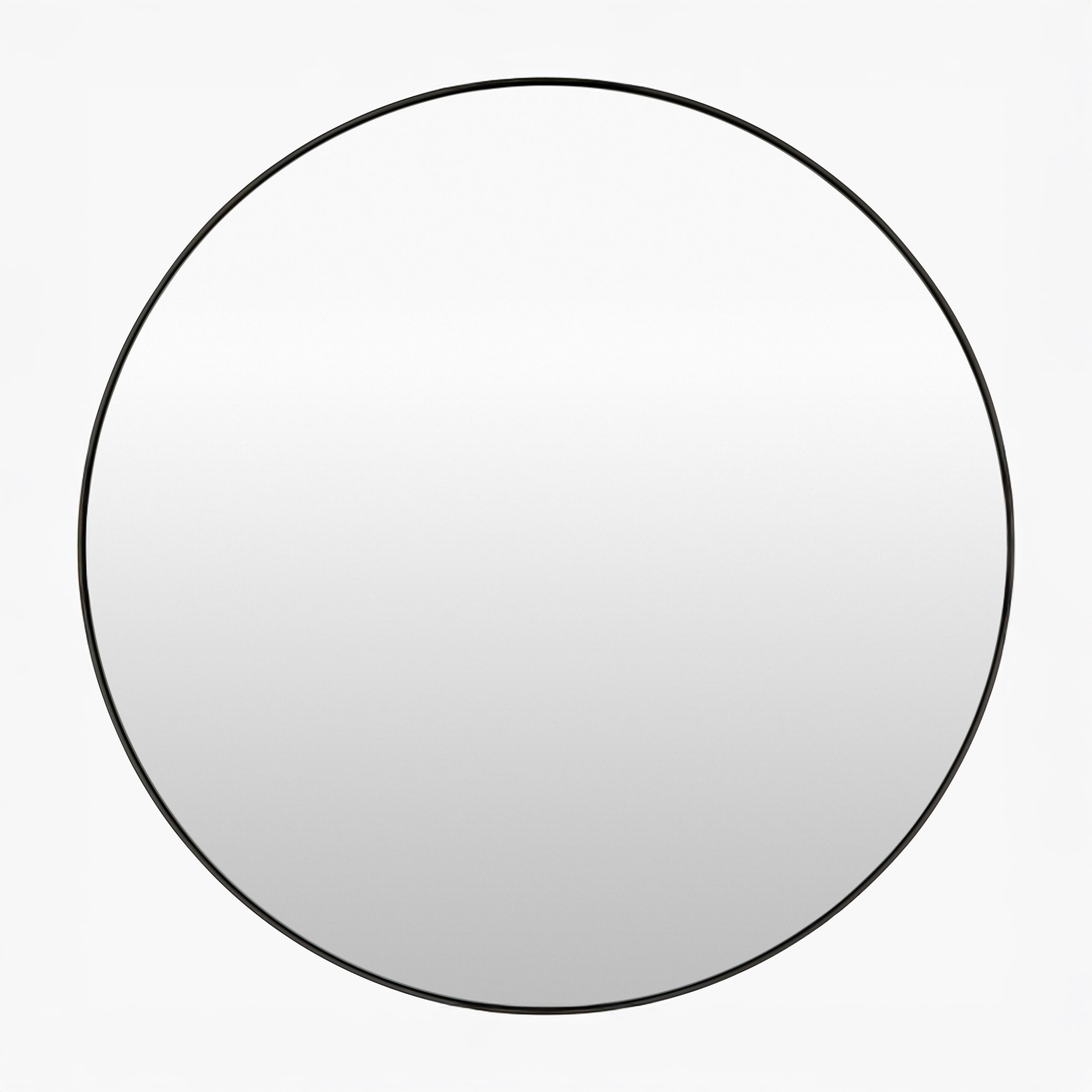 Miroir rond décoratif Carbondale en noir mat