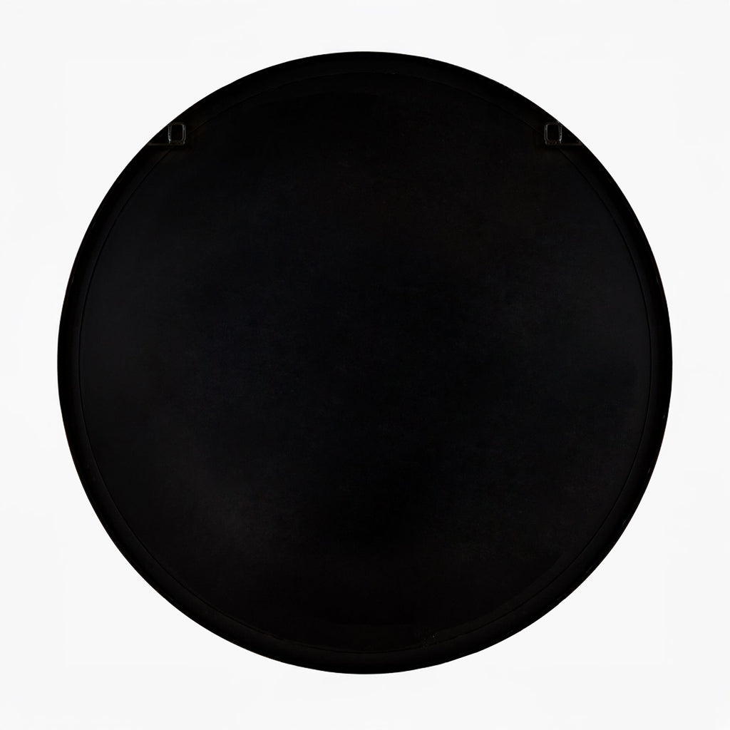 Miroir rond décoratif Carbondale en noir mat
