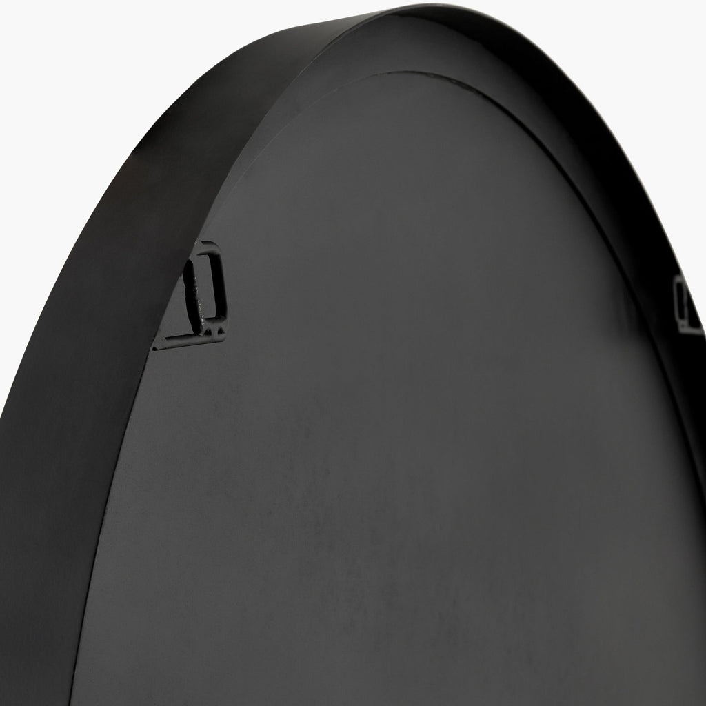 Miroir rond décoratif Carbondale en noir mat