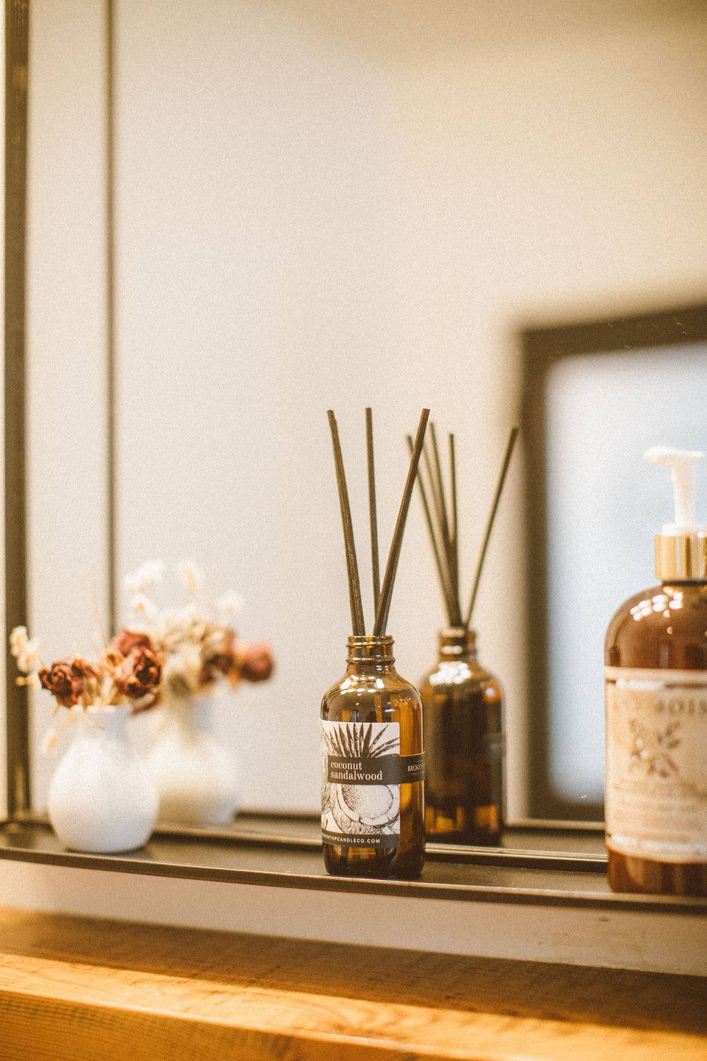 Diffuseur à bâtonnets de noix de coco et de bois de santal