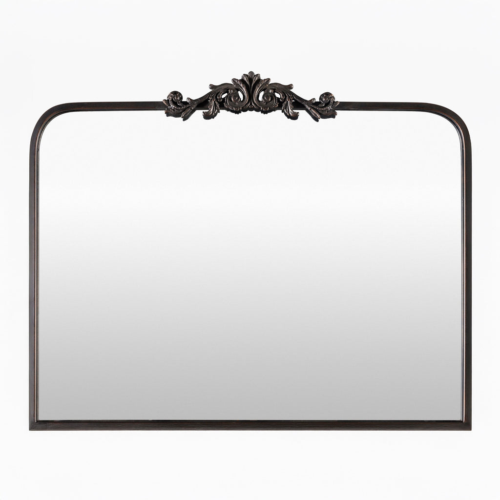 Miroir de cheminée Aarlen en noir antique